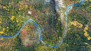 Aerial photo of river in Macedonia