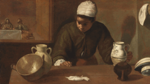 Detail from "Kitchen Maid with the Supper at Emmaus," by Diego Velázquez. ca. 1620-1622.