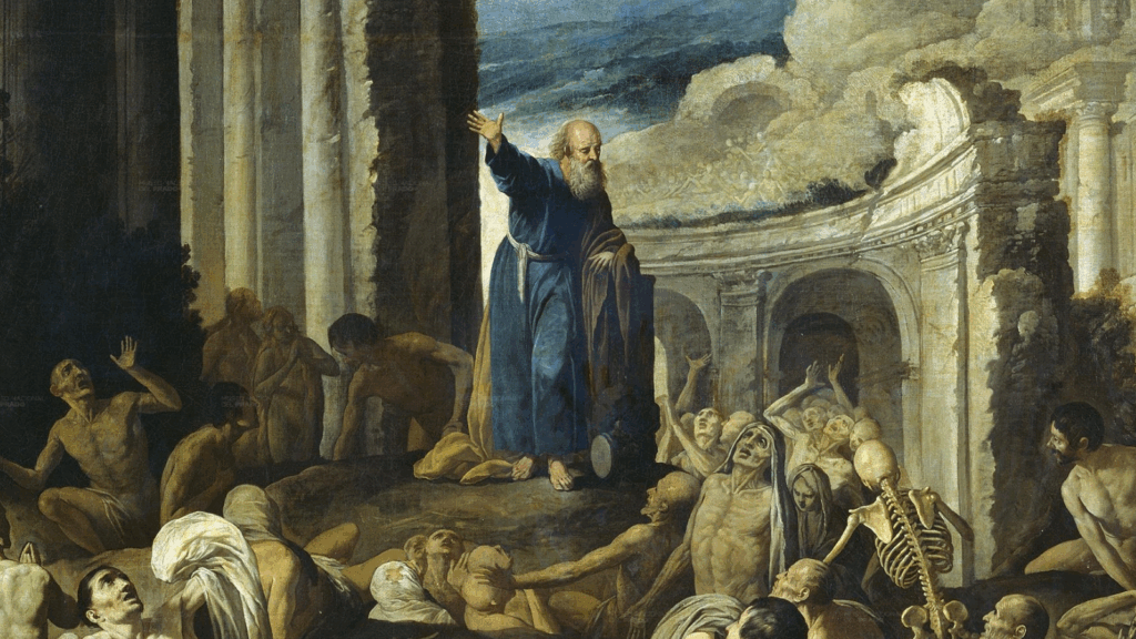 Painting by Francisco Collantes via <a href="https://commons.wikimedia.org/wiki/File:Collantes,_Francisco_-_The_Vision_of_Ezekiel_-_1630.jpg">Wikimedia Commons</a>; licensed under CC0.