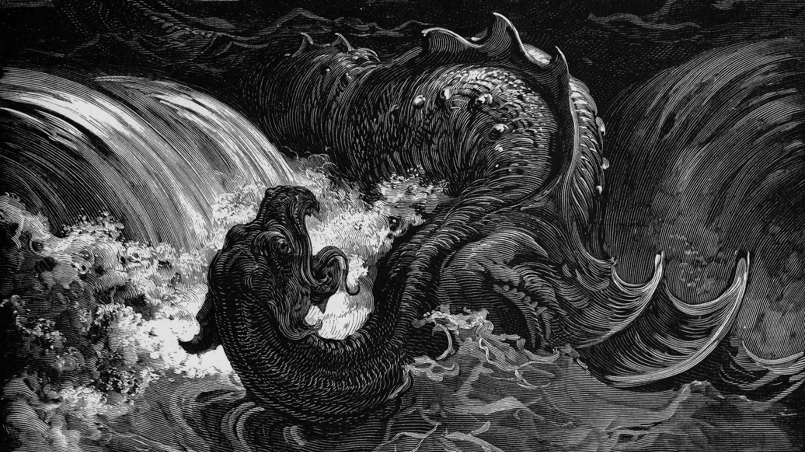 Image by Gustave Doré via <a href="https://commons.wikimedia.org/wiki/File:Destruction_of_Leviathan.png">Wikimedia Commons</a>; licensed under CC0.