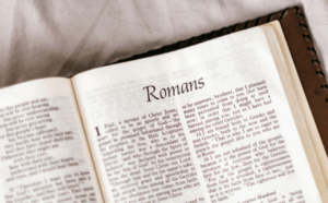 Photo of a Bible open to the Letter to the Romans