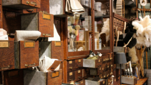 photo of open draws in the process of being organized
